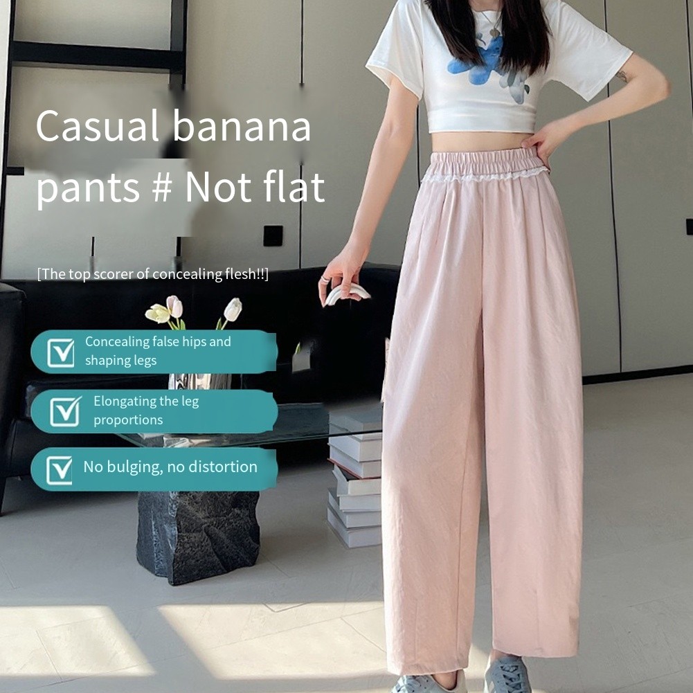 High Waist Harem Pants Casual Outing Leisure Style Regular Length Solid Pattern - Picture 61 of 63