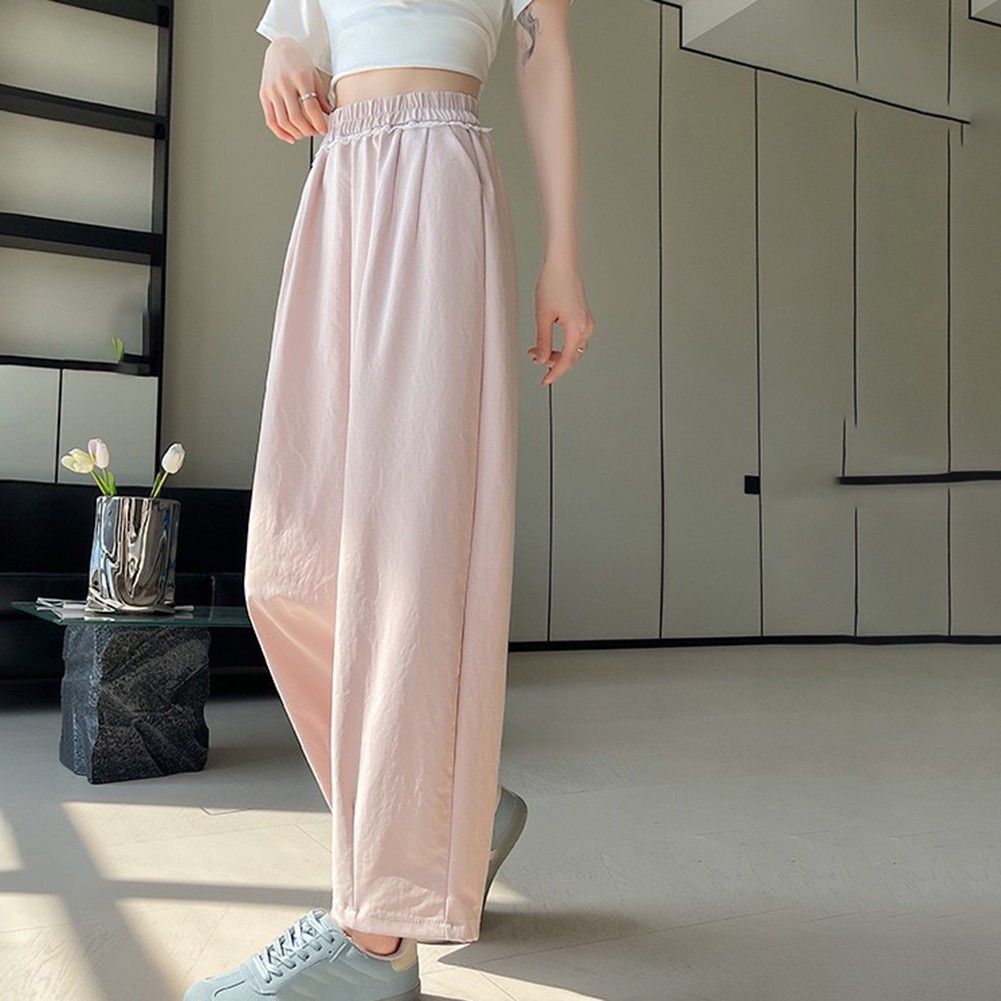 High Waist Harem Pants Casual Outing Leisure Style Regular Length Solid Pattern - Picture 62 of 63