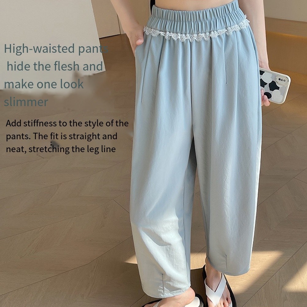High Waist Harem Pants Casual Outing Leisure Style Regular Length Solid Pattern - Picture 37 of 63