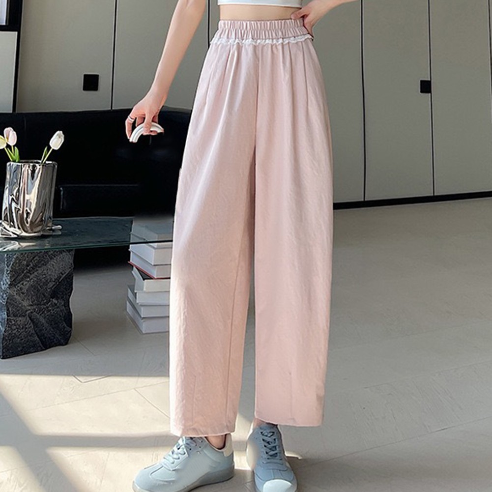 High Waist Harem Pants Casual Outing Leisure Style Regular Length Solid Pattern - Picture 63 of 63