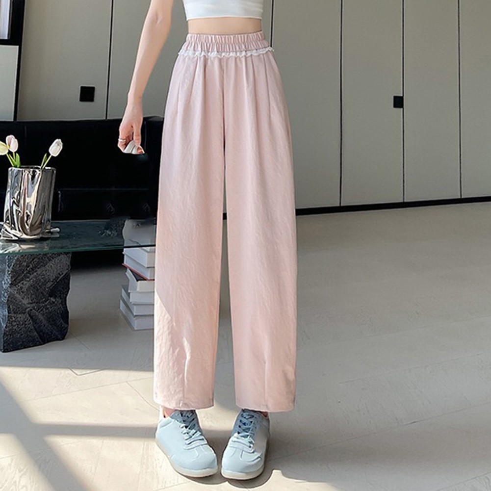 High Waist Harem Pants Casual Outing Leisure Style Regular Length Solid Pattern - Picture 55 of 63