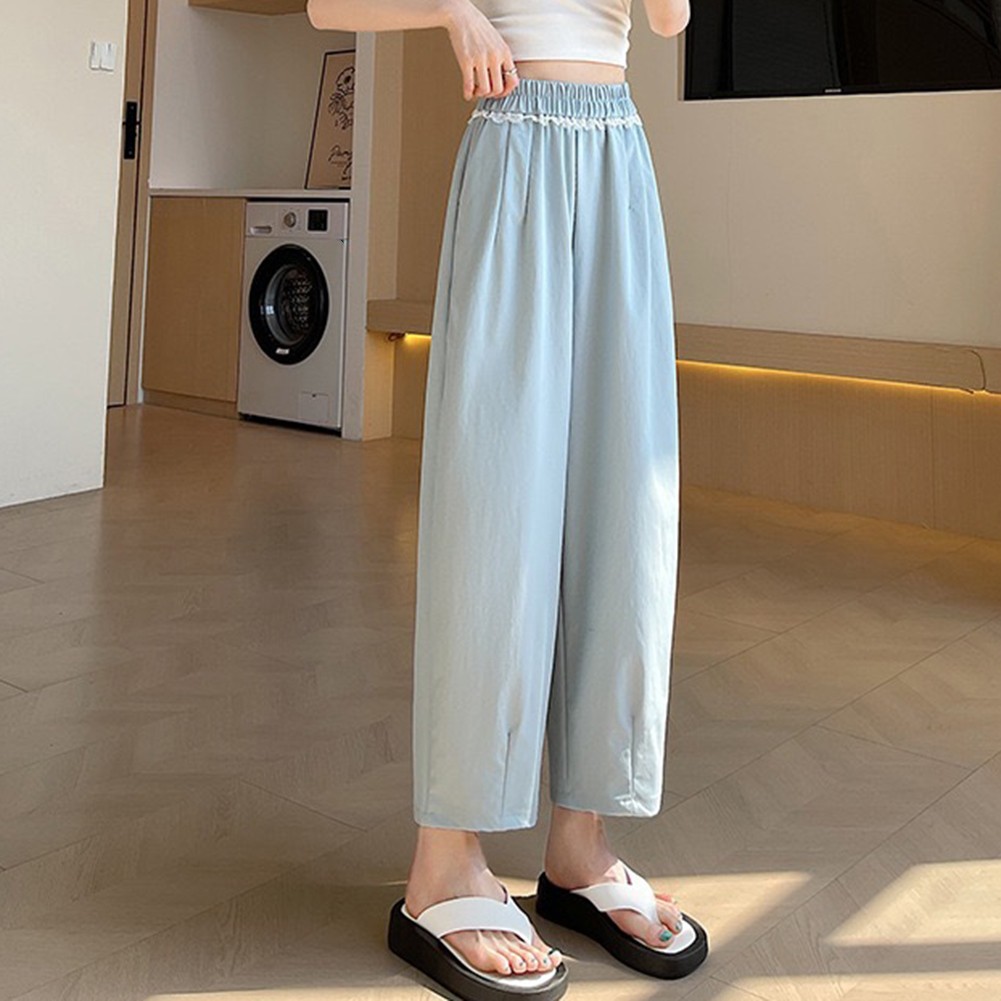 High Waist Harem Pants Casual Outing Leisure Style Regular Length Solid Pattern - Picture 32 of 63