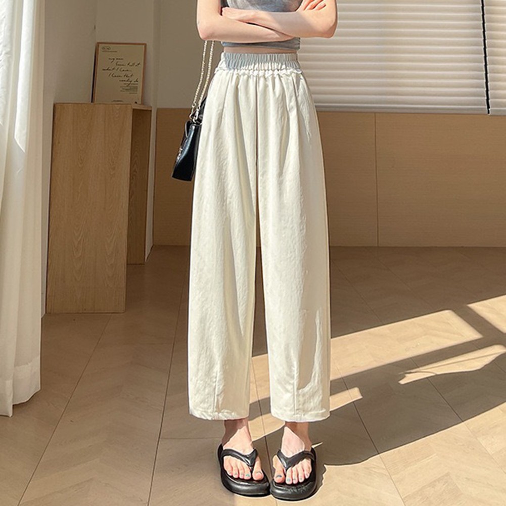 High Waist Harem Pants Casual Outing Leisure Style Regular Length Solid Pattern - Picture 40 of 63