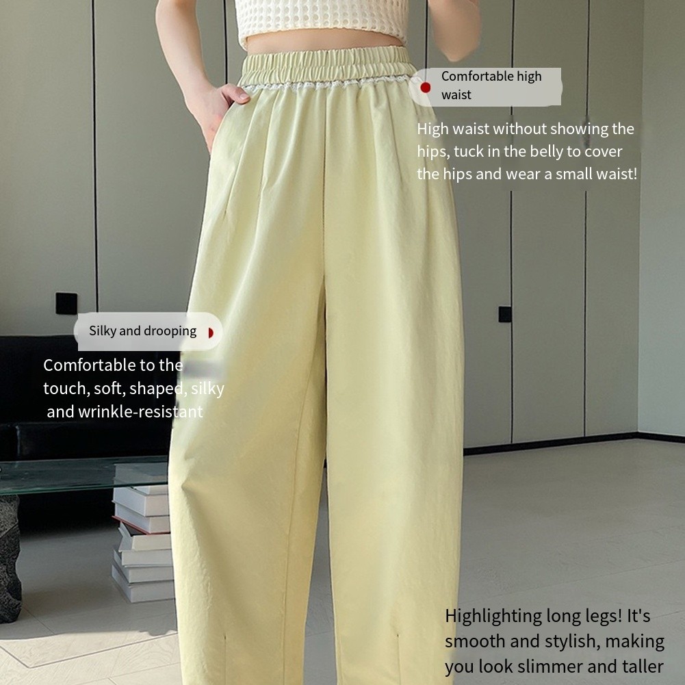 High Waist Harem Pants Casual Outing Leisure Style Regular Length Solid Pattern - Picture 29 of 63