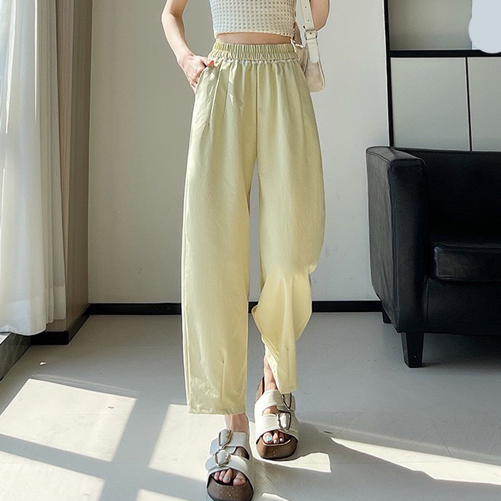 High Waist Harem Pants Casual Outing Leisure Style Regular Length Solid Pattern - Picture 27 of 63