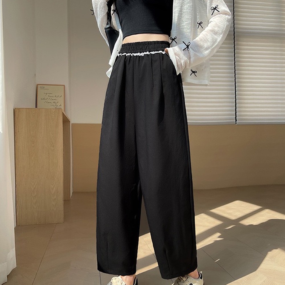 High Waist Harem Pants Casual Outing Leisure Style Regular Length Solid Pattern - Picture 51 of 63