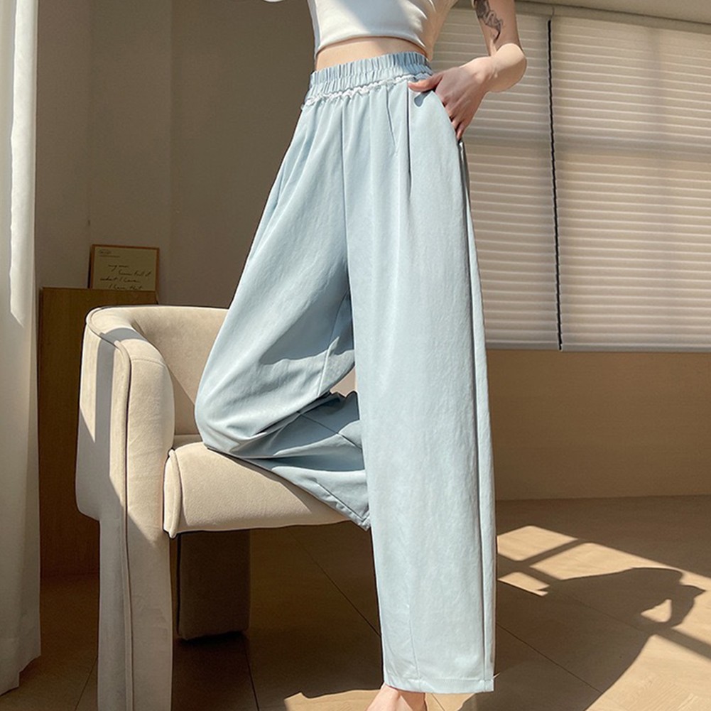 High Waist Harem Pants Casual Outing Leisure Style Regular Length Solid Pattern - Picture 35 of 63