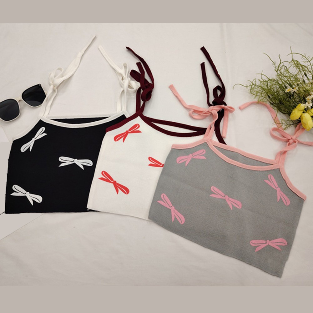 Women Summer Kawaii Bow Vintage Style Crop Tops for Effortless Fashion - Picture 34 of 38