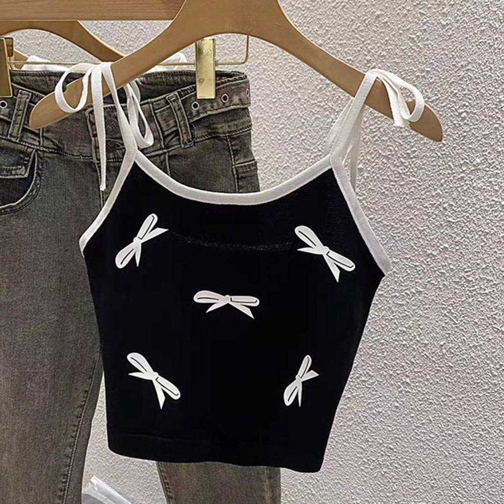 Women Summer Kawaii Bow Vintage Style Crop Tops for Effortless Fashion - Picture 25 of 38