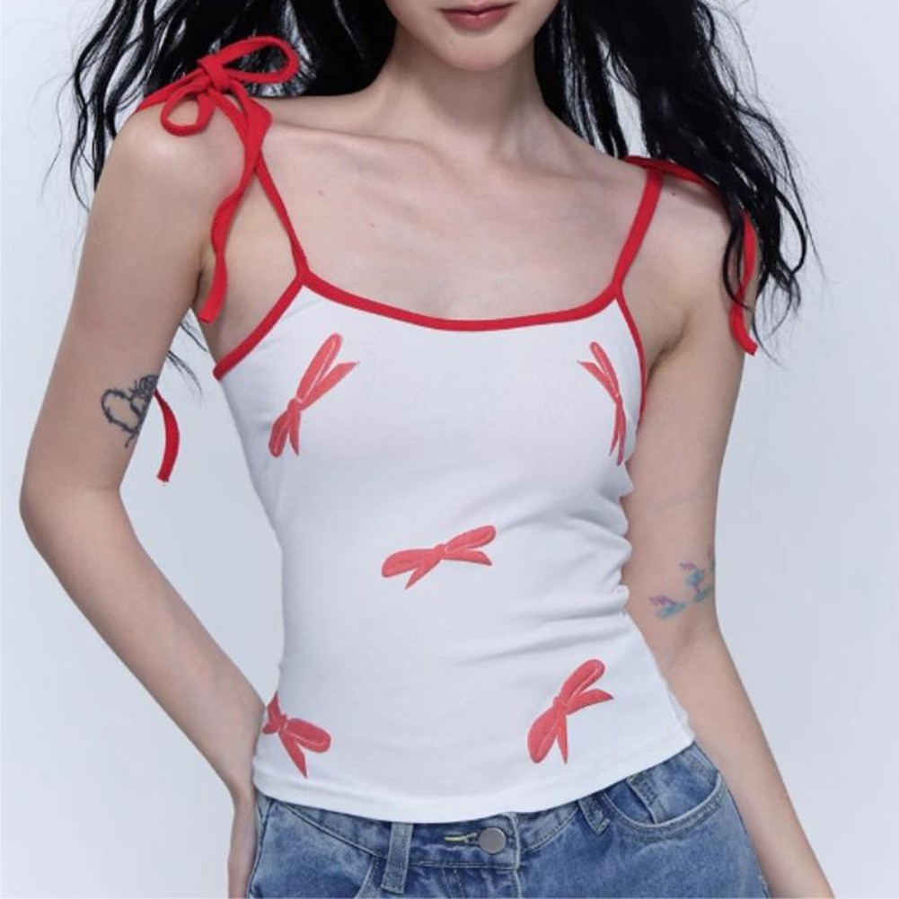 Women Summer Kawaii Bow Vintage Style Crop Tops for Effortless Fashion - Picture 29 of 38