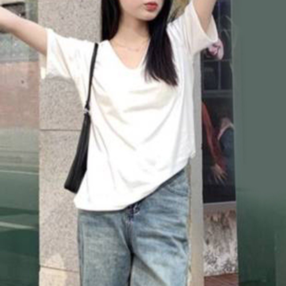 V Neck Short Sleeve Casual T Shirt for Women Perfect for Summer Activities - Picture 20 of 27