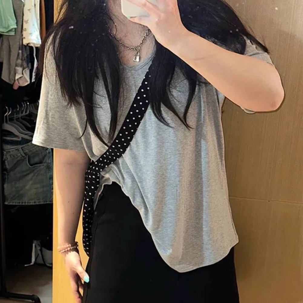 V Neck Short Sleeve Casual T Shirt for Women Perfect for Summer Activities - Picture 23 of 27