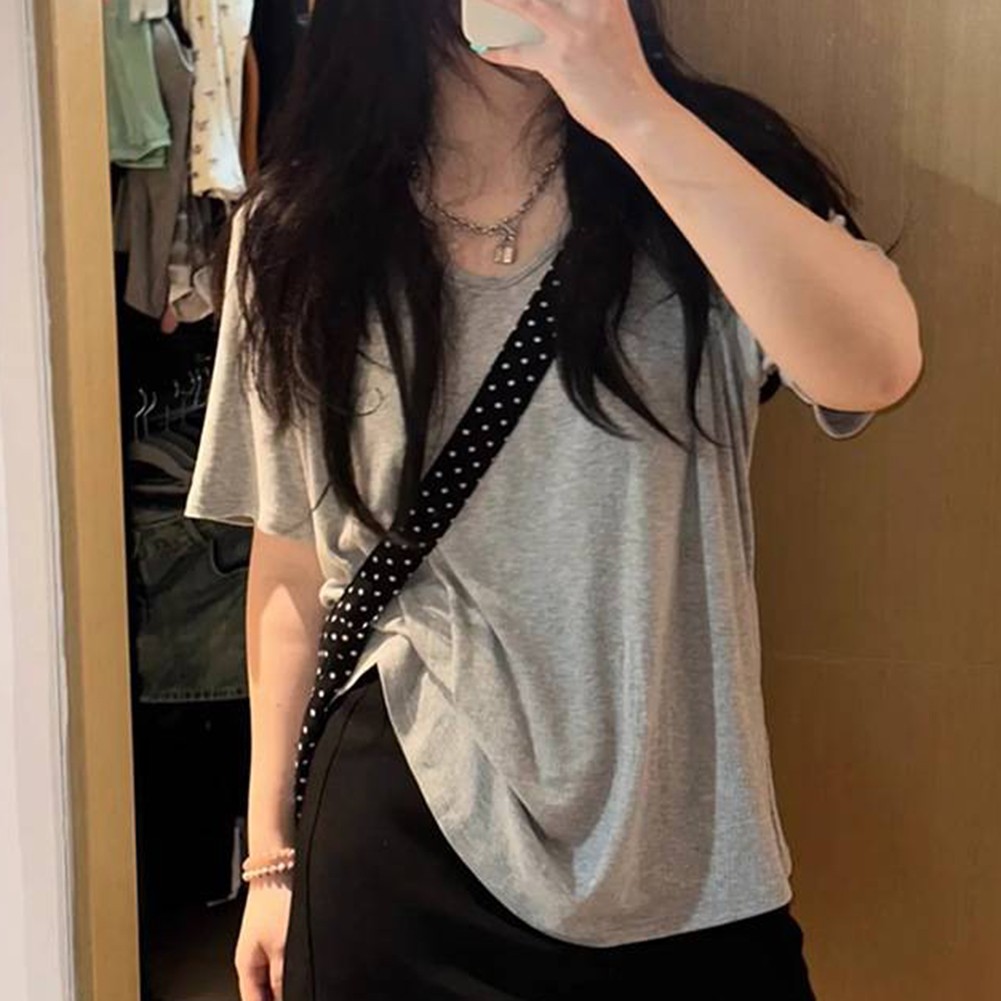 V Neck Short Sleeve Casual T Shirt for Women Perfect for Summer Activities - Picture 24 of 27