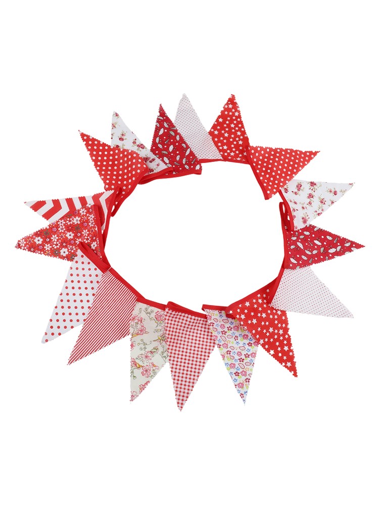 Banner Fabric Bunting Total Length 10m Cotton Grand Openings Birthdays - Picture 73 of 73