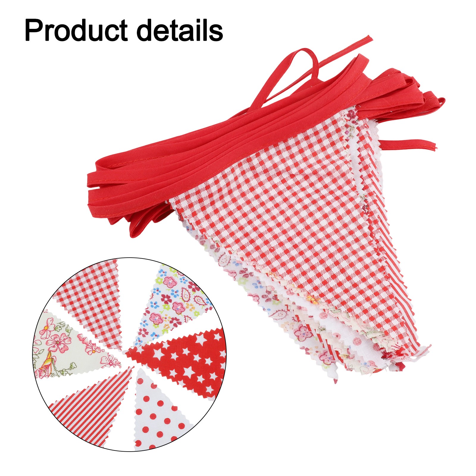 Banner Fabric Bunting Total Length 10m Cotton Grand Openings Birthdays - Picture 64 of 73