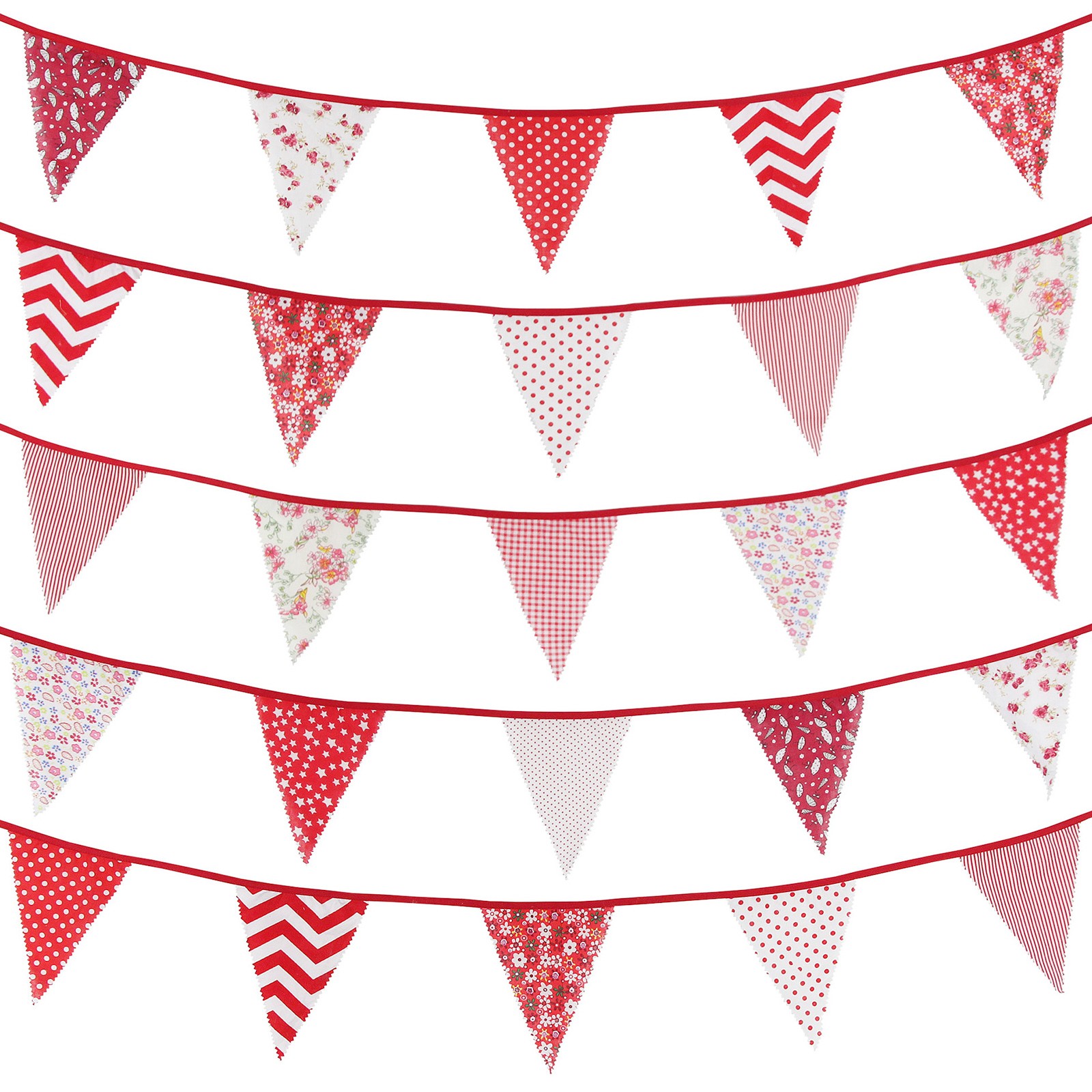 Banner Fabric Bunting Total Length 10m Cotton Grand Openings Birthdays - Picture 71 of 73
