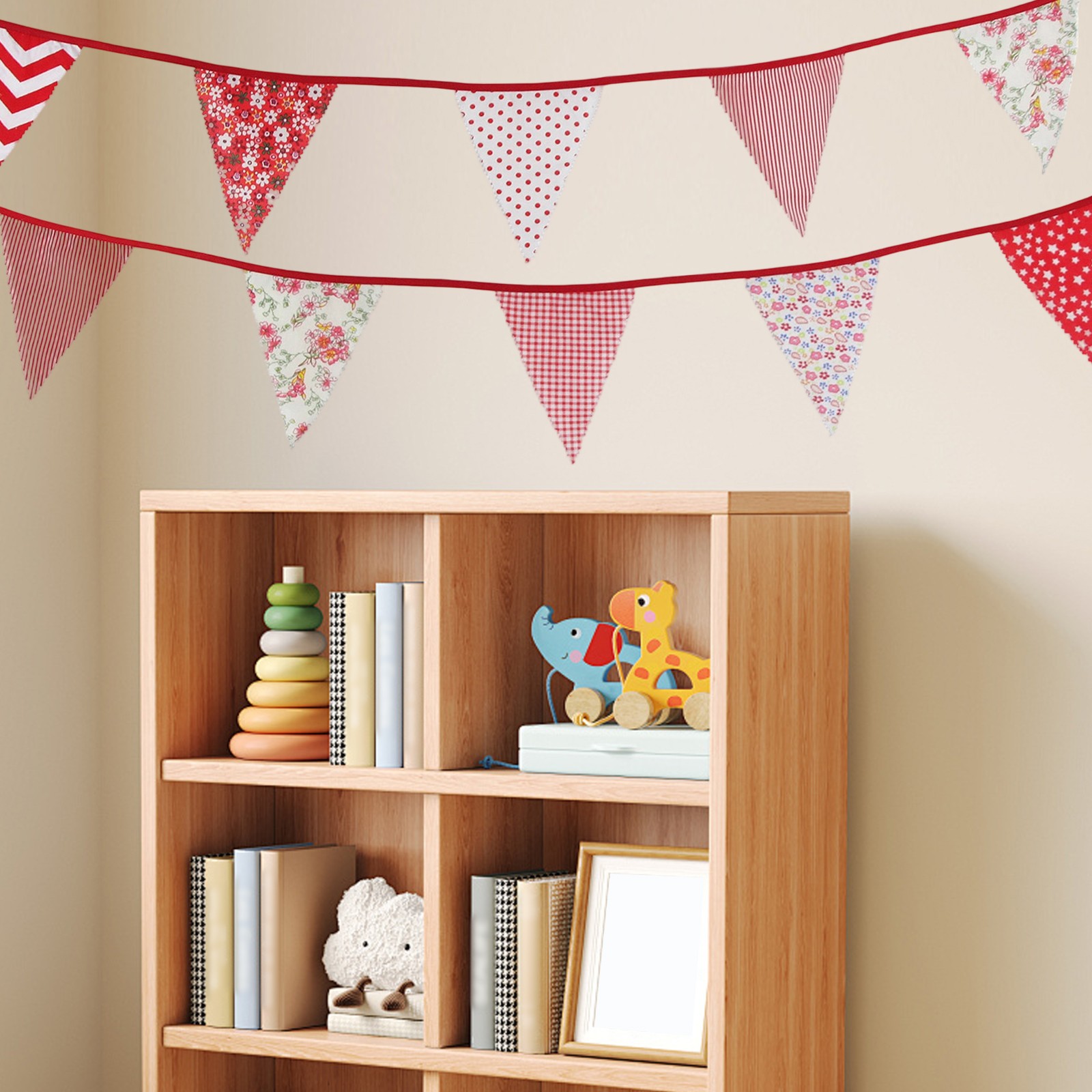 Banner Fabric Bunting Total Length 10m Cotton Grand Openings Birthdays - Picture 62 of 73