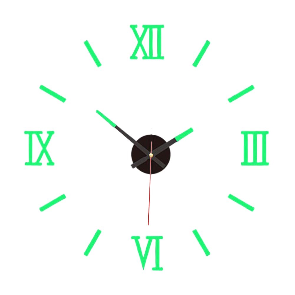 20 to 50cm Customizable Luminous Wall Clock Easy Install Silent Acrylic