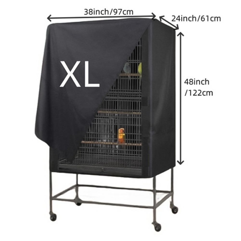 Grande housse cage perroquet 2024 noir avec propriétés imperméables pour la sécurité des oiseaux