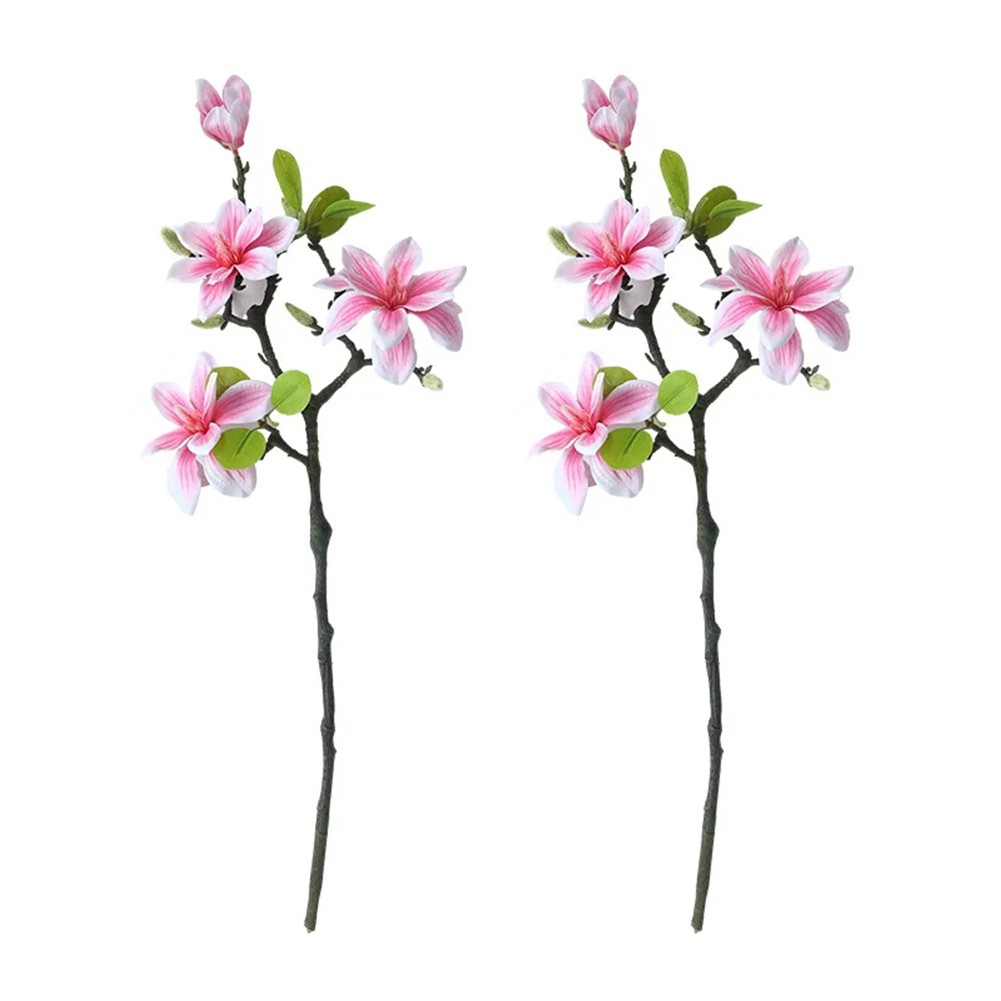 Flexible Design 40cm Artificial Magnolia Flowers for Various Decorative Styles