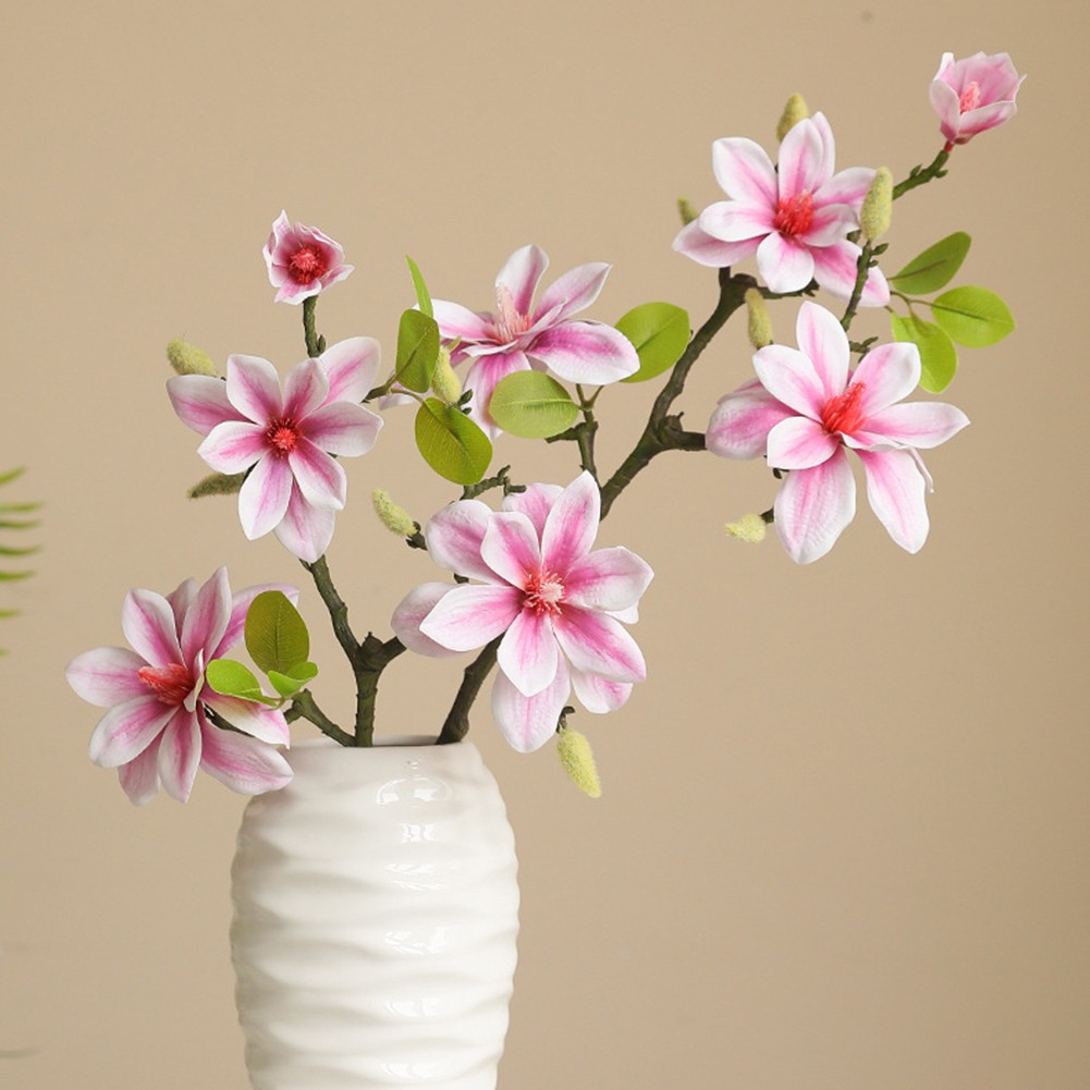 Flexible Design 40cm Artificial Magnolia Flowers for Various Decorative Styles