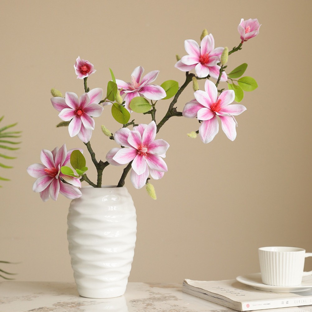 Flexible Design 40cm Artificial Magnolia Flowers for Various Decorative Styles