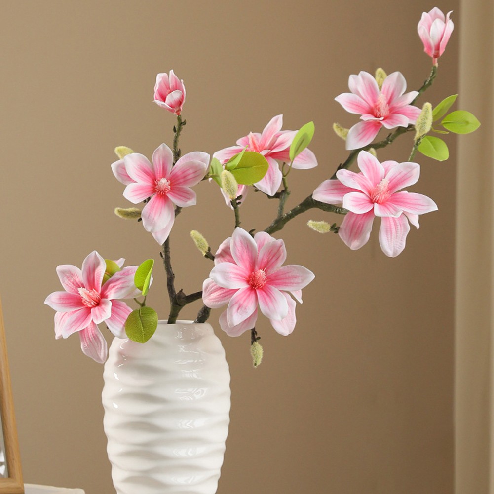 Flexible Design 40cm Artificial Magnolia Flowers for Various Decorative Styles