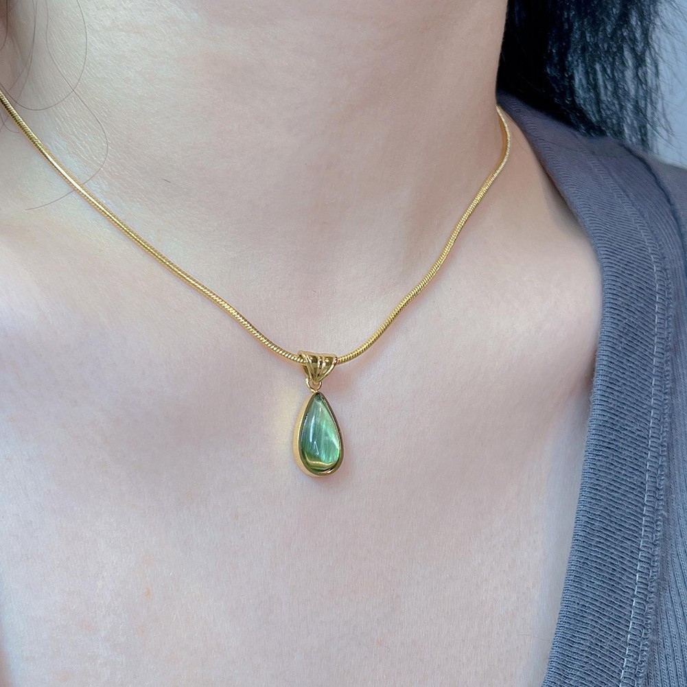 Unique TiSteel Necklace Featuring Water Drop Design Suitable for Any Occasion - Picture 13 of 14