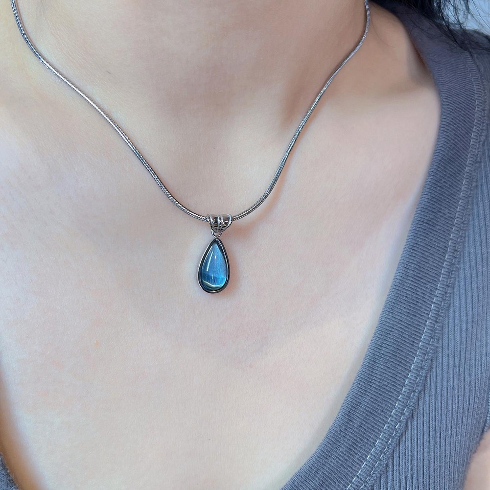 Unique TiSteel Necklace Featuring Water Drop Design Suitable for Any Occasion - Picture 14 of 14