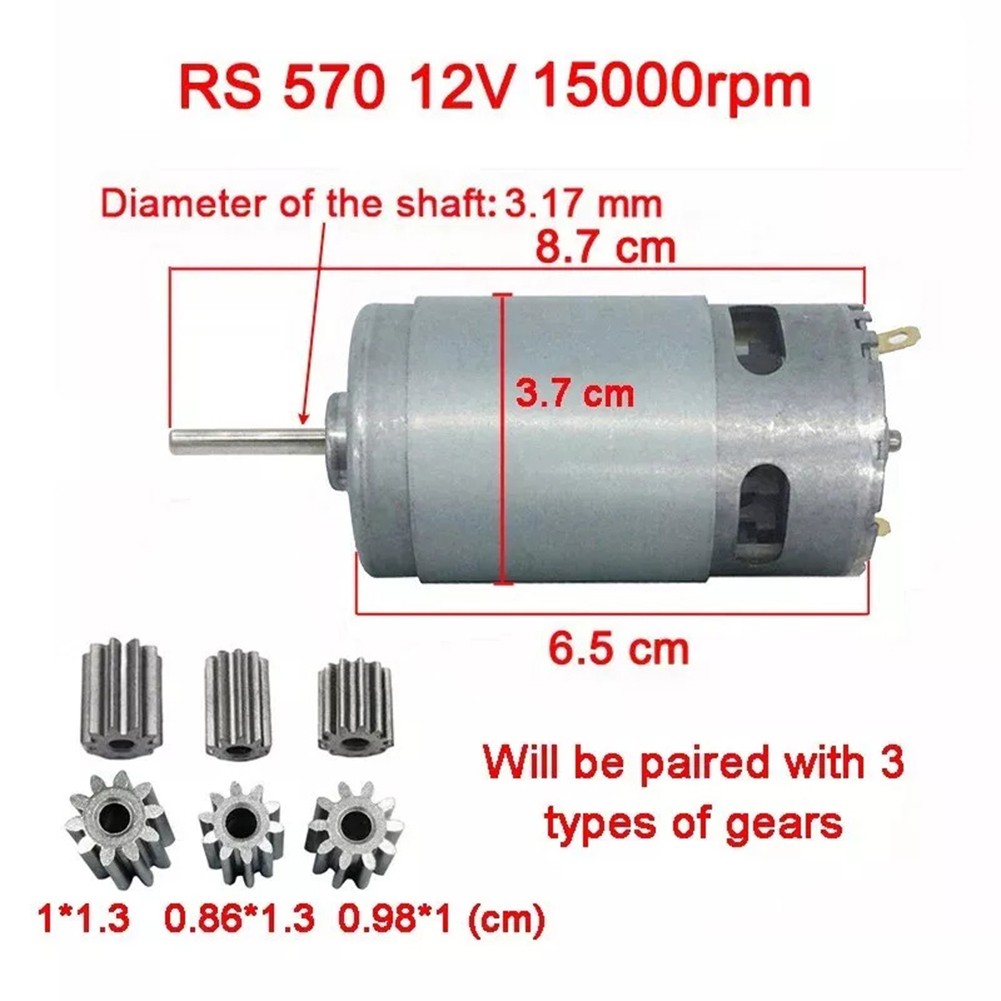 Children's Electric Car Motor RS550 RS390 RS380 6V 12V 24V Gear Options - Picture 67 of 123