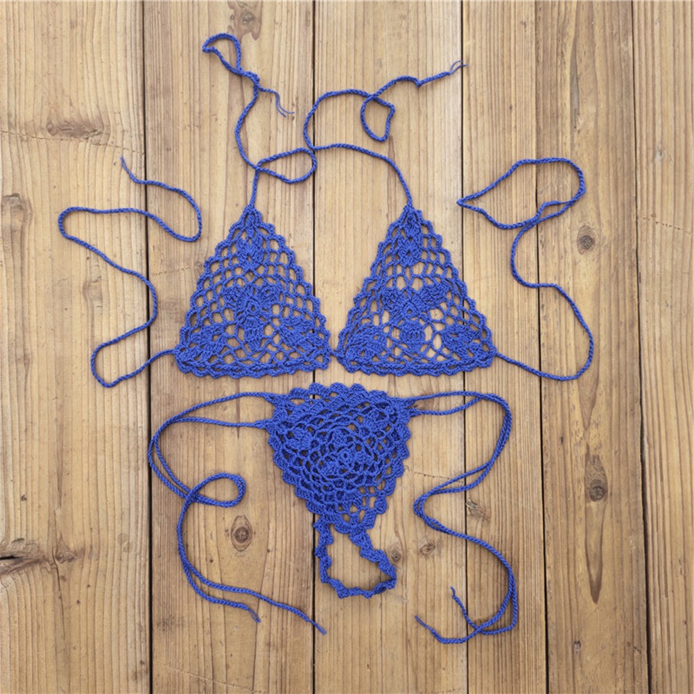 Ensemble maillot de remise bain femme au crochet avec motif maille pour profiter de la