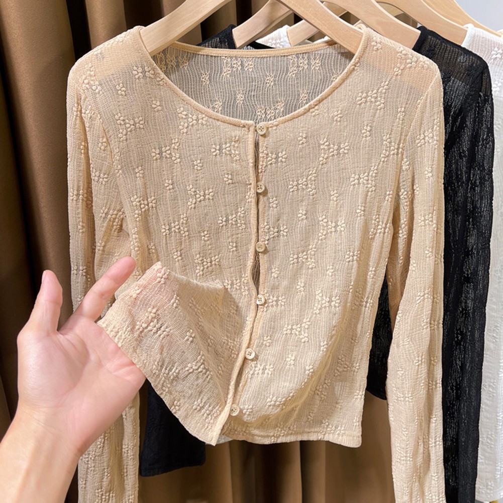 Lightweight Women's Lace Button Cardigan for Spring Summer Autumn Wear - Picture 7 of 26