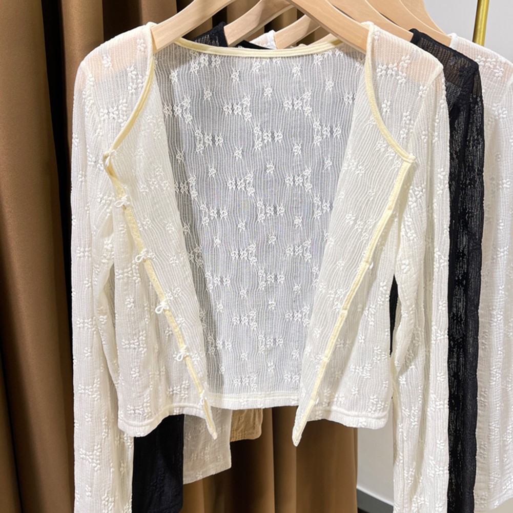 Lightweight Women's Lace Button Cardigan for Spring Summer Autumn Wear - Picture 10 of 26