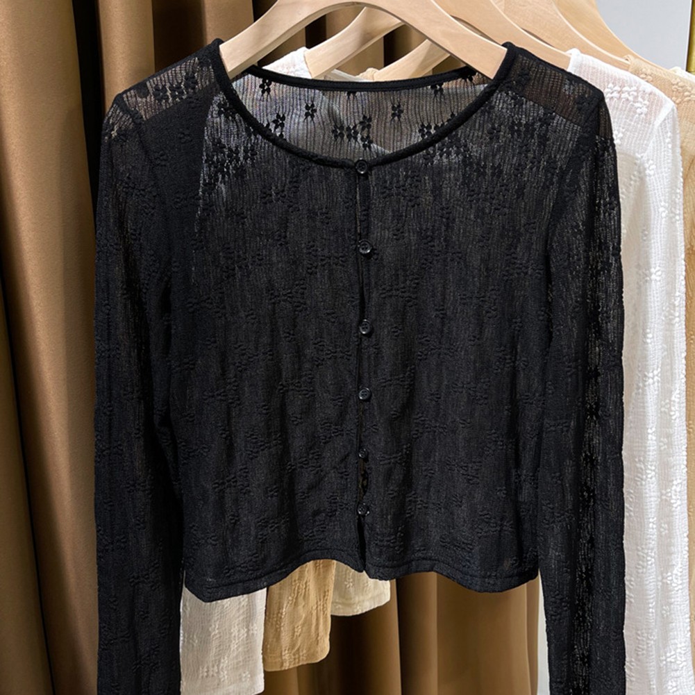 Lightweight Women's Lace Button Cardigan for Spring Summer Autumn Wear - Picture 8 of 26