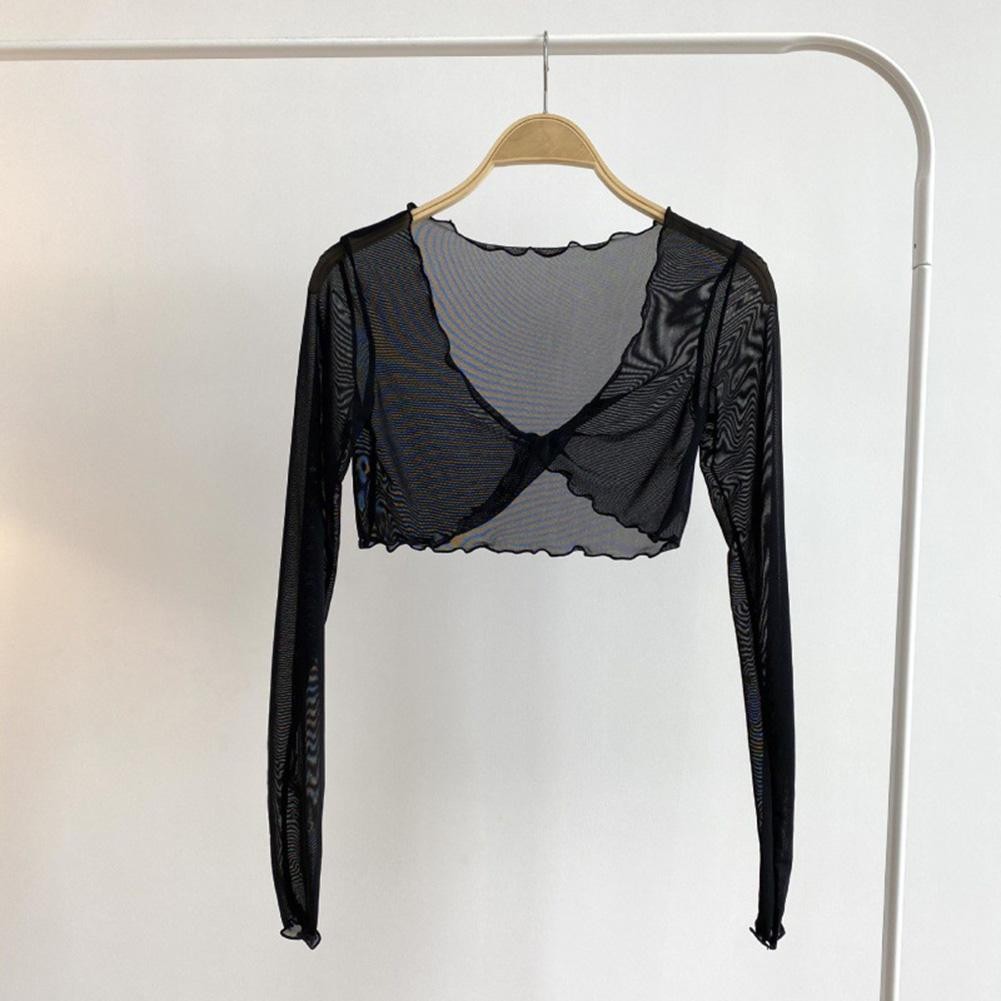Comfortable Women's V neck Long Sleeve Top with Mesh Hood for Everyday - Picture 8 of 26