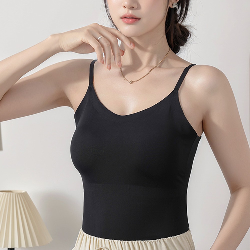 Elegant Womens Camisole with Chest Pad Slim Fit for Fashion Enthusiasts - Picture 7 of 13