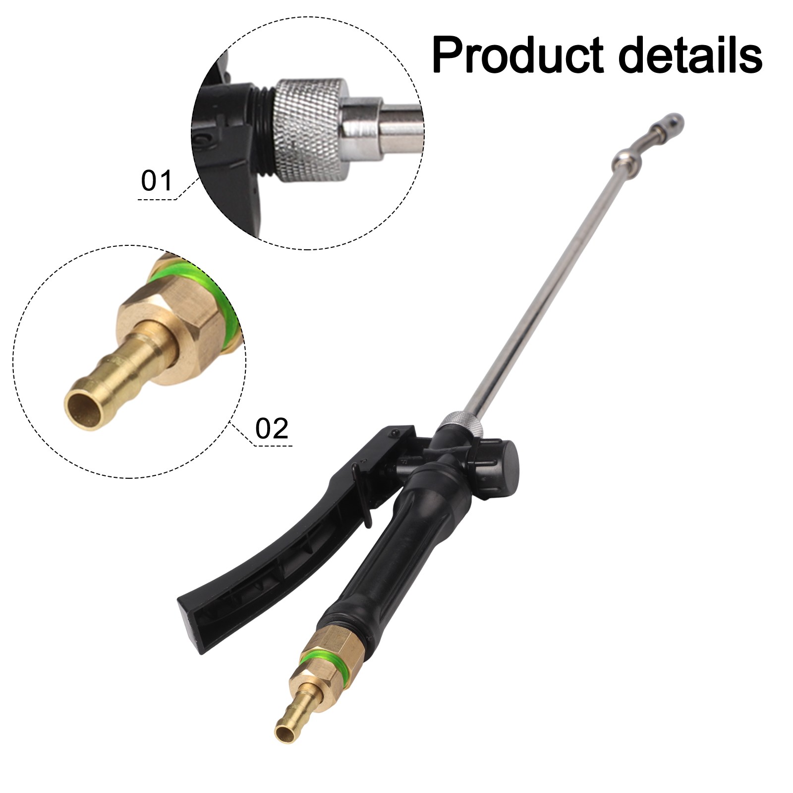 Lockable Sprayer Wand with Adjustable Nozzle and Stainless Construction - Bild 16 von 28