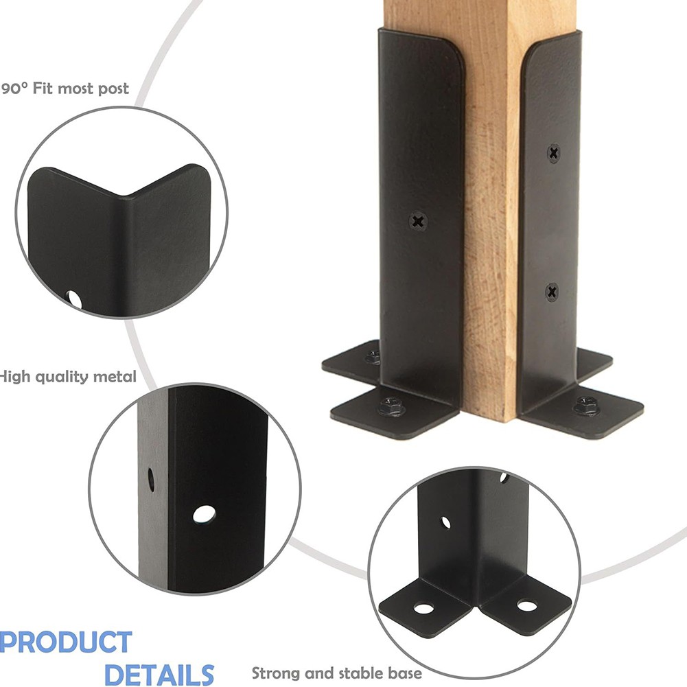 Verstellbare Zaunwinkel für sichere Holzpfostenverankerung und Stabilität - Produktbild 4
