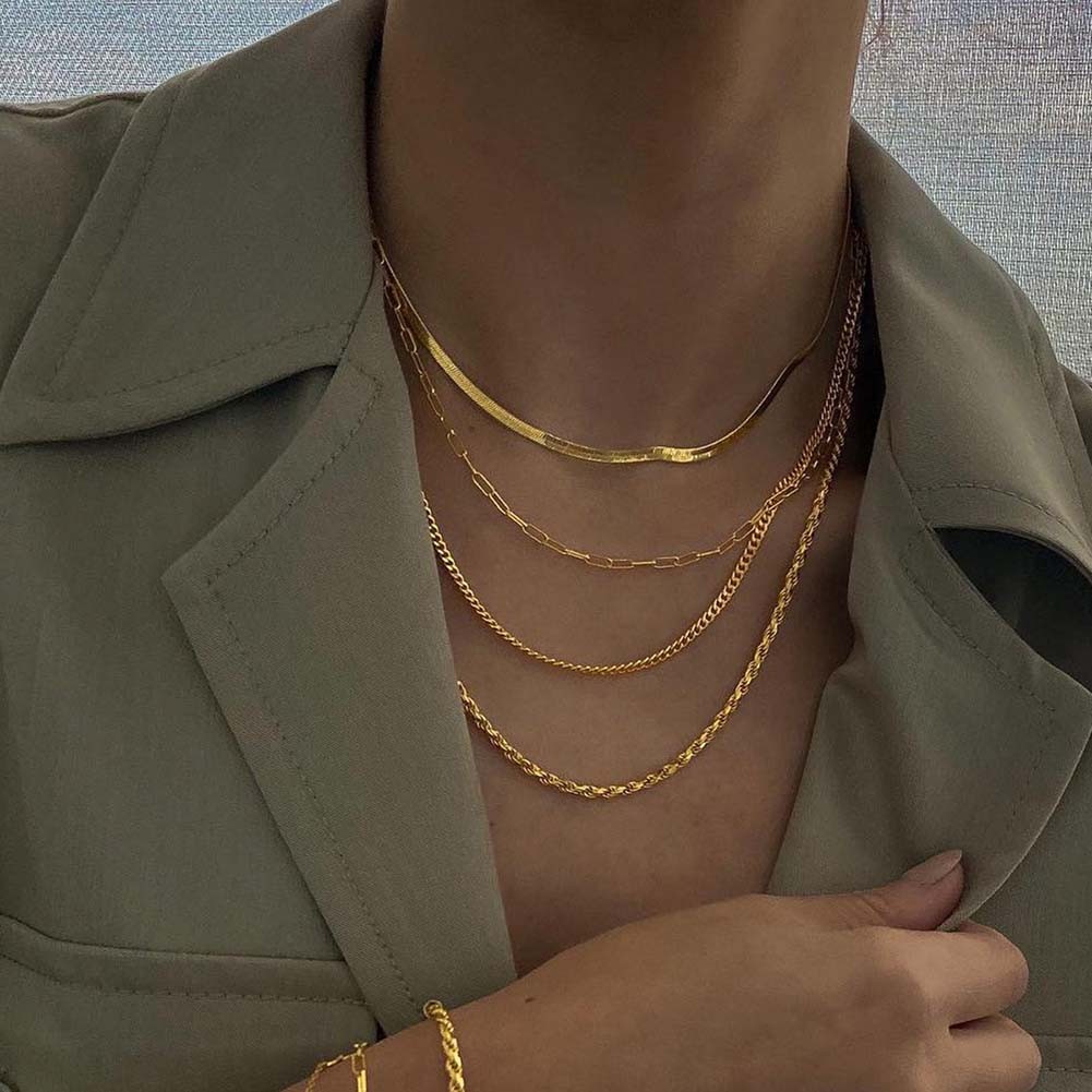 Chic Stacked Snake Bone Chain Necklace for a Unique Fashion Accessory Statement - Picture 20 of 28