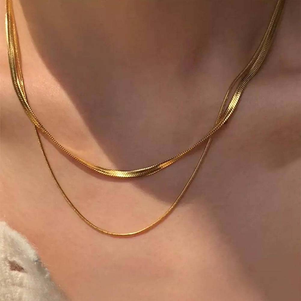 Chic Stacked Snake Bone Chain Necklace for a Unique Fashion Accessory Statement - Picture 14 of 28
