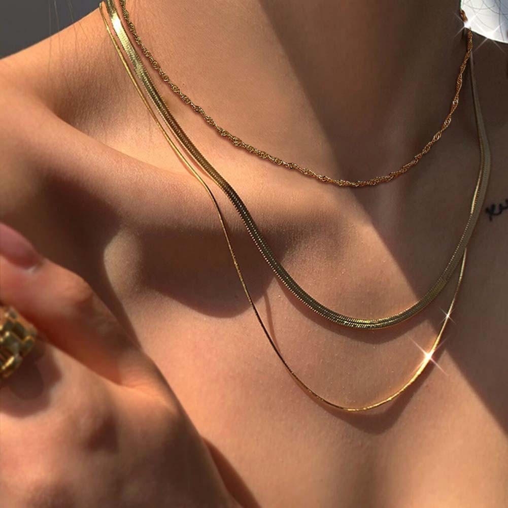 Chic Stacked Snake Bone Chain Necklace for a Unique Fashion Accessory Statement - Picture 17 of 28