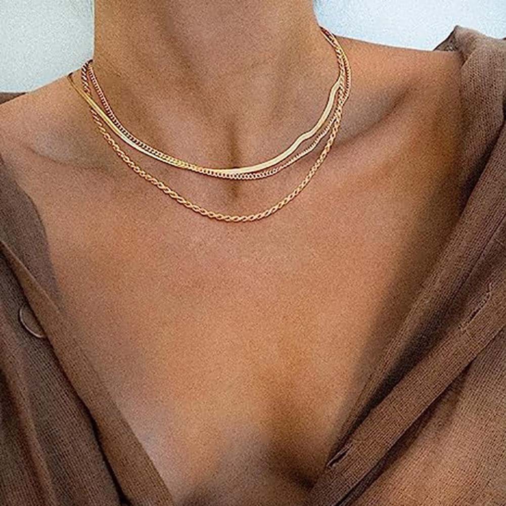 Chic Stacked Snake Bone Chain Necklace for a Unique Fashion Accessory Statement - Picture 27 of 28