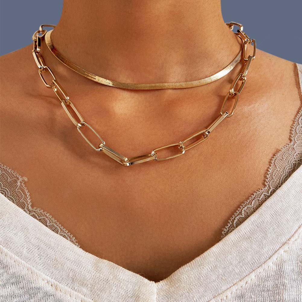 Chic Stacked Snake Bone Chain Necklace for a Unique Fashion Accessory Statement - Picture 21 of 28