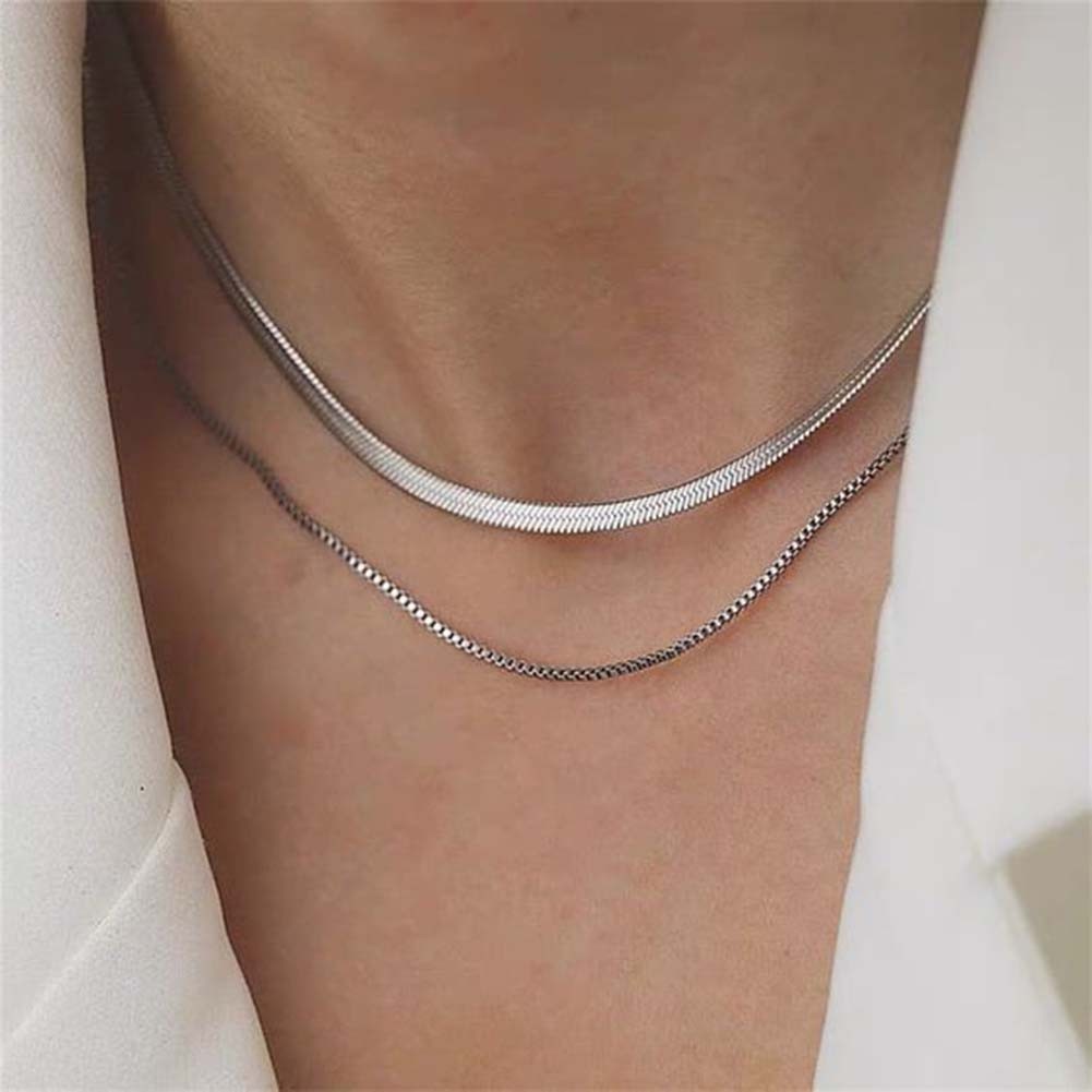 Chic Stacked Snake Bone Chain Necklace for a Unique Fashion Accessory Statement - Picture 13 of 28