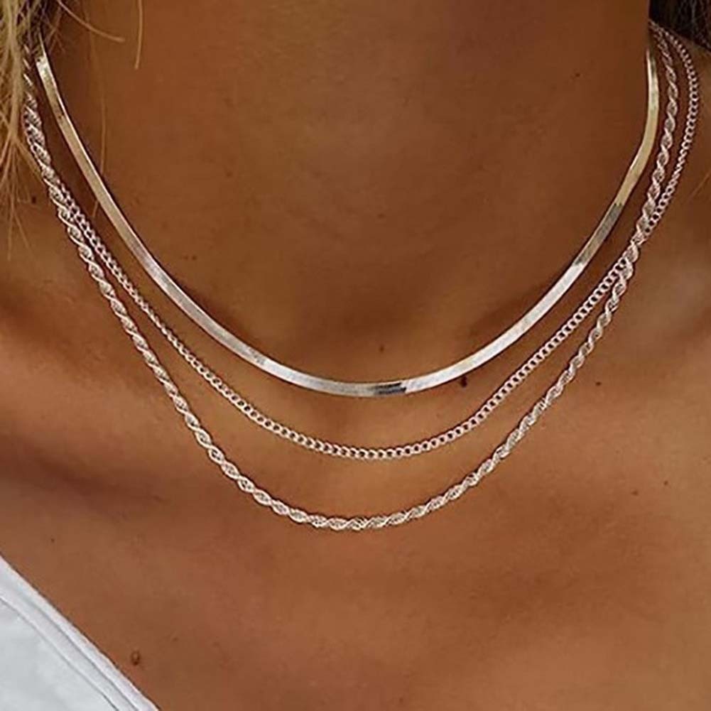 Chic Stacked Snake Bone Chain Necklace for a Unique Fashion Accessory Statement - Picture 28 of 28