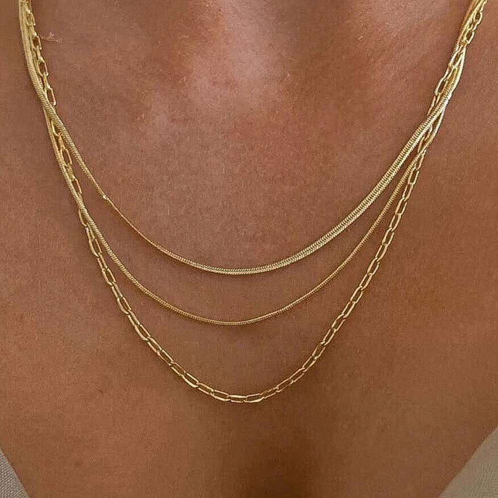 Chic Stacked Snake Bone Chain Necklace for a Unique Fashion Accessory Statement - Picture 18 of 28