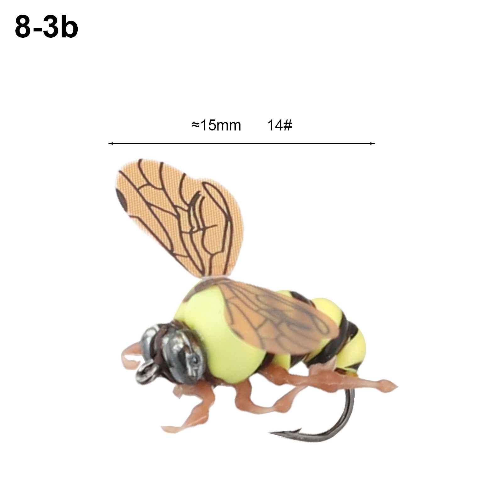 Juego de 2 señuelos de moscas de trucha para pesca cebos realistas de imitación de insectos - Imagen 31 de 43