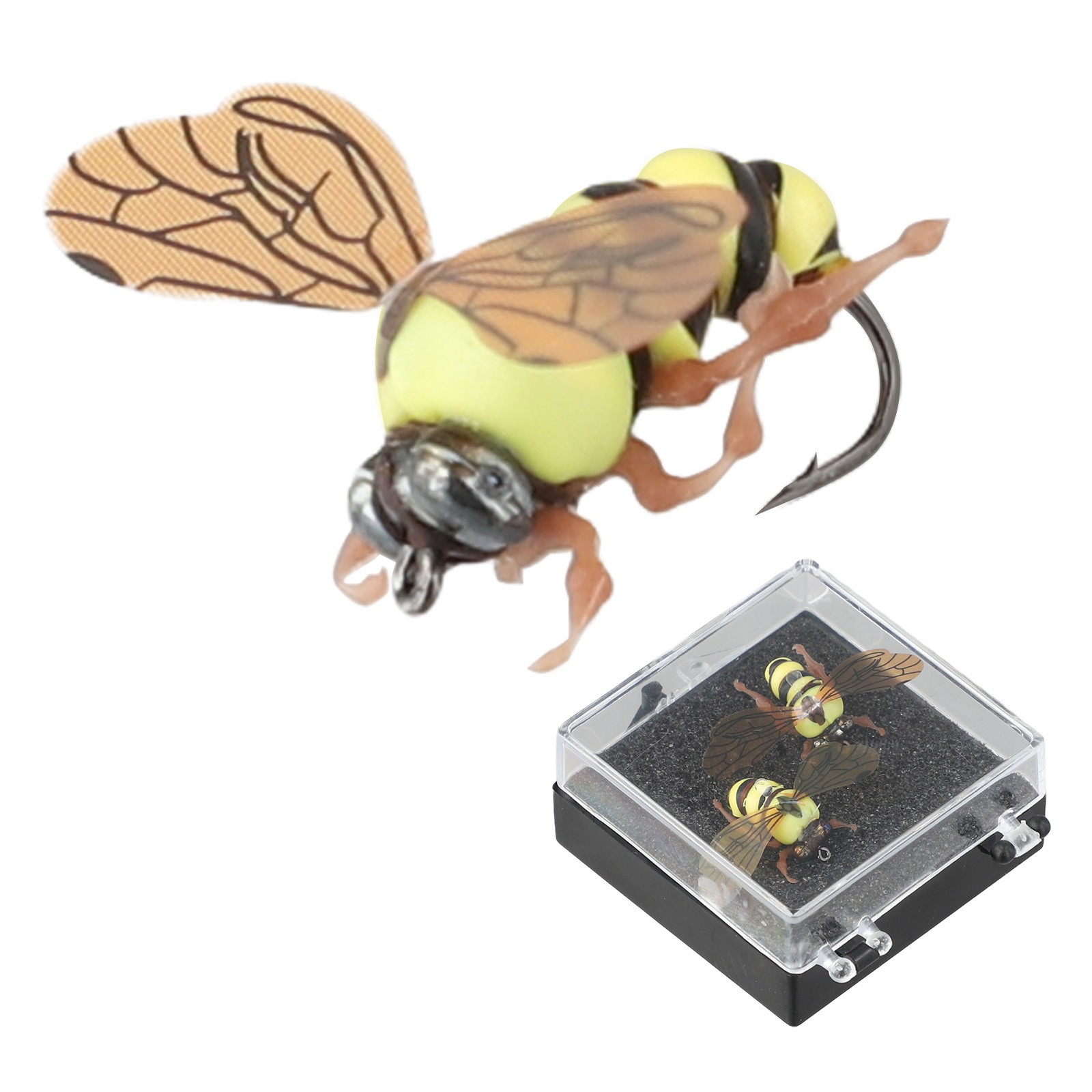 Juego de 2 señuelos de moscas de trucha para pesca cebos realistas de imitación de insectos - Imagen 32 de 43