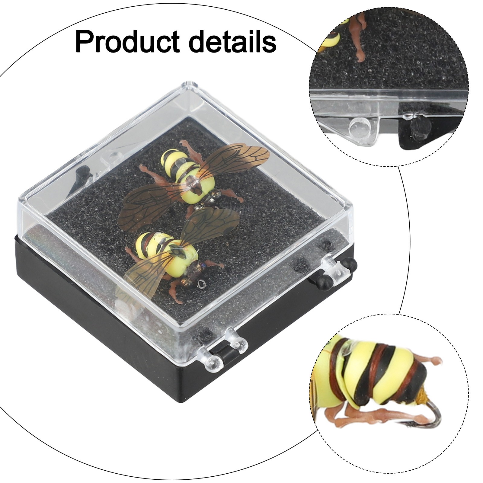 Juego de 2 señuelos de moscas de trucha para pesca cebos realistas de imitación de insectos - Imagen 28 de 43