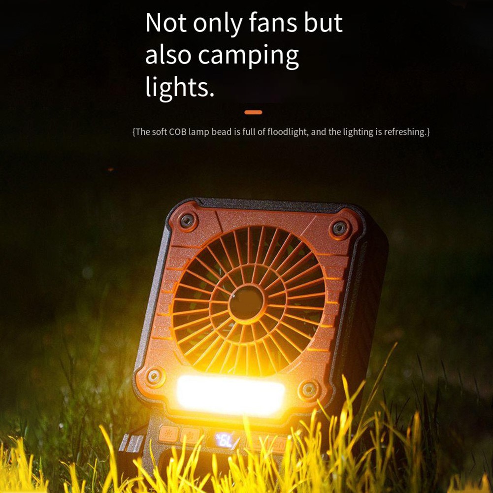 Solar Rechargeable Camping Fan and LED offres Lantern for Convenient Outdoor Use